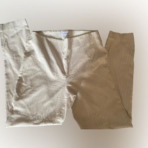 Woman’s Calvin Klein tan with white strip dressy stretch pants (skinny) size M